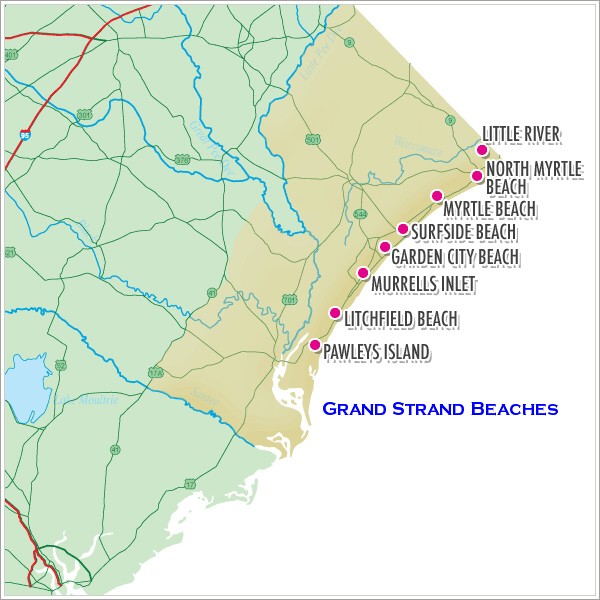 Grand Strand Beaches Map